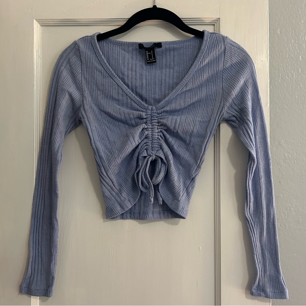 SOLD Forever 21 Lilac Ruched Long Sleeve Top